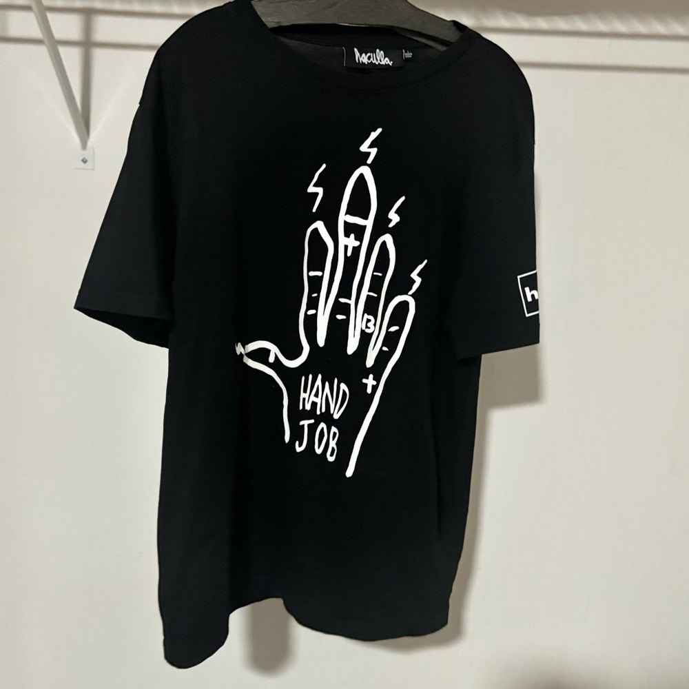 Rare Haculla “Hand Job” Black T-Shirt Size Xl fits true to size or oversized L
